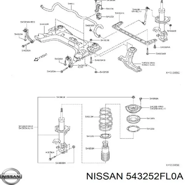 Підшипник опорний амортизатора, переднього 543252FL0A Nissan/Infiniti