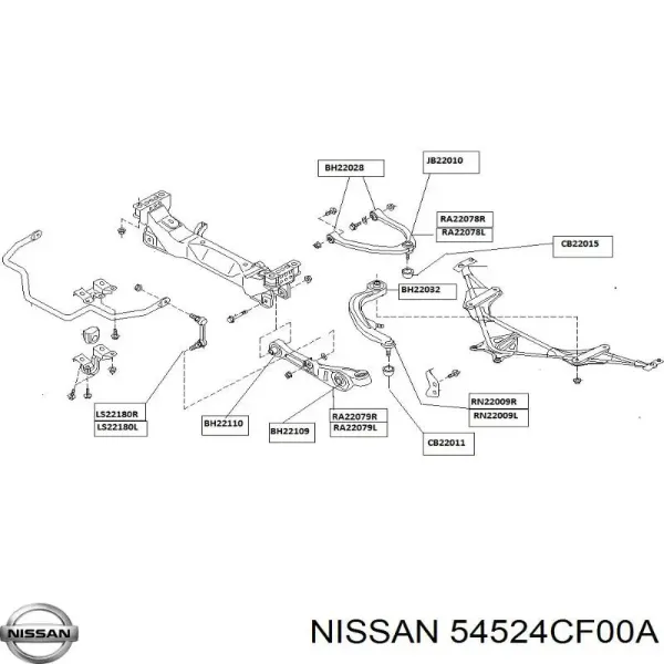 Важіль передньої підвіски верхній, правий 54524CF00A Nissan/Infiniti