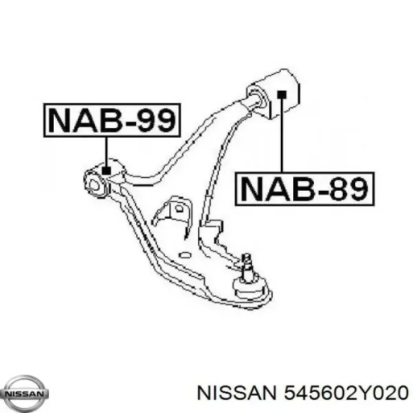 Сайлентблок переднього важеля 545602Y020 Nissan/Infiniti