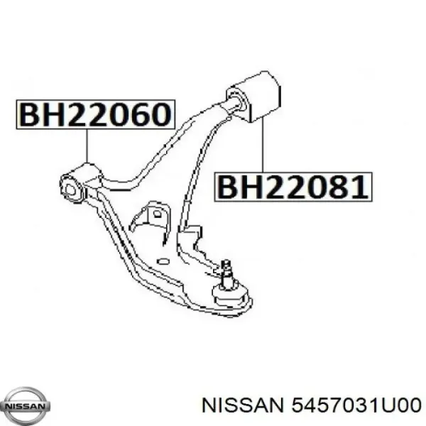Сайлентблок переднього важеля 5457031U00 Nissan/Infiniti