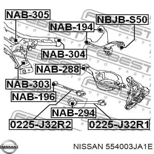 Балка задня 554003JA2A Nissan/Infiniti