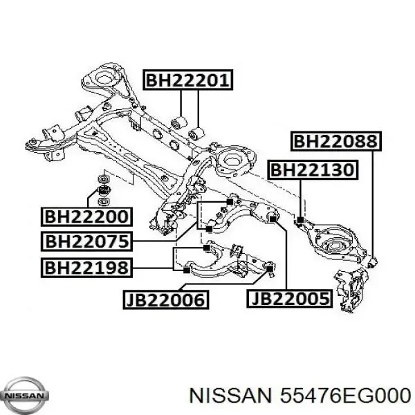Сайлентблок (подушка) редуктора заднього моста, передній RGF1485 Caster