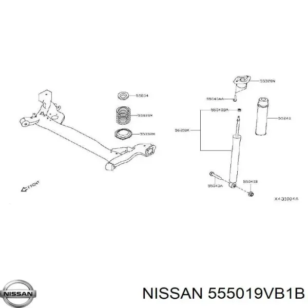 Балка задня 555019VB1B Nissan/Infiniti