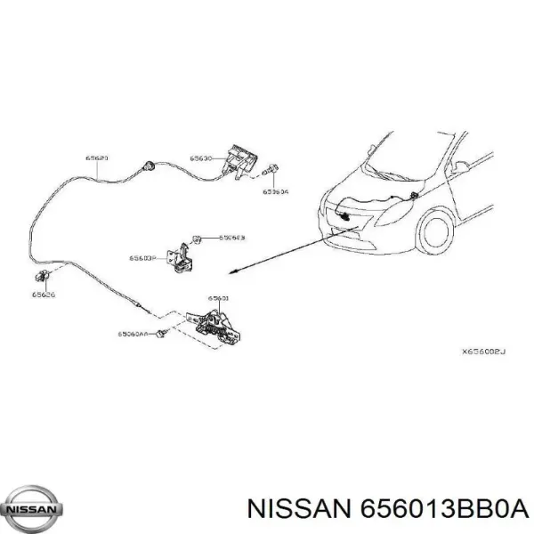 Замок капота 656013BB0A Nissan/Infiniti