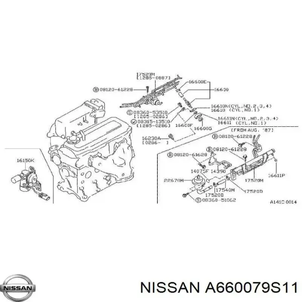 Паливні форсунки A660079S11 Nissan/Infiniti