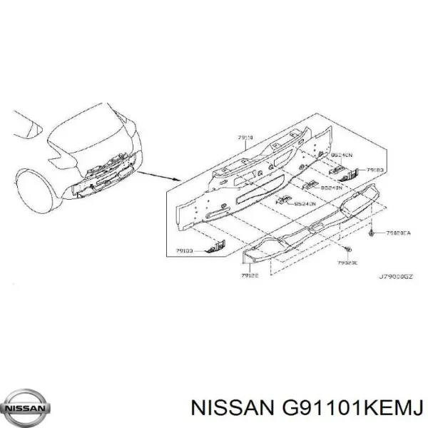 Панель задня, багажного відсіку G91101KEMJ Nissan/Infiniti