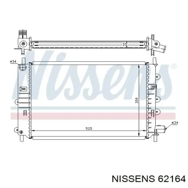 Радіатор 62164 Nissens