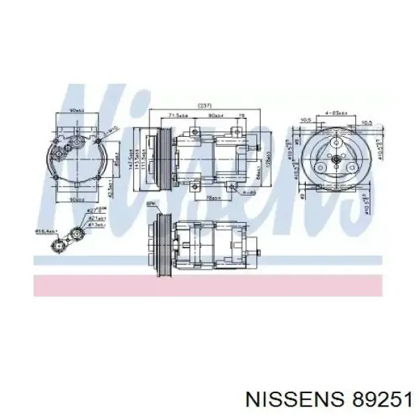 Компресор системи кондиціювання Nissens 89251 ціна, від