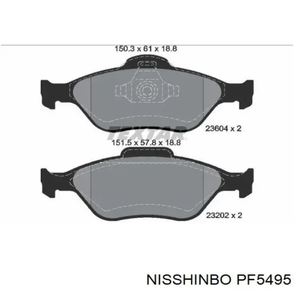 Передні тормозні колодки PF5495 Nisshinbo