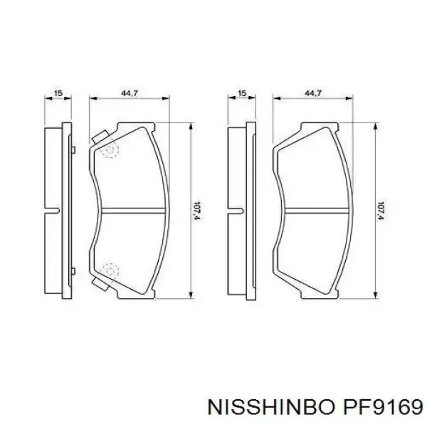 Передні тормозні колодки PF9169 Nisshinbo