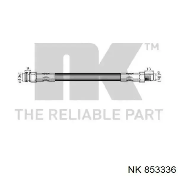 Шланг гальмівний задній FT2821 K&K