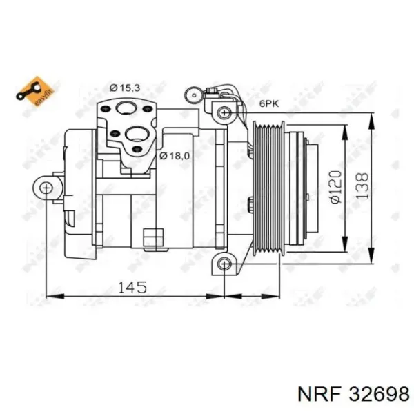 Компресор системи кондиціювання NRF 32698 ціна, від