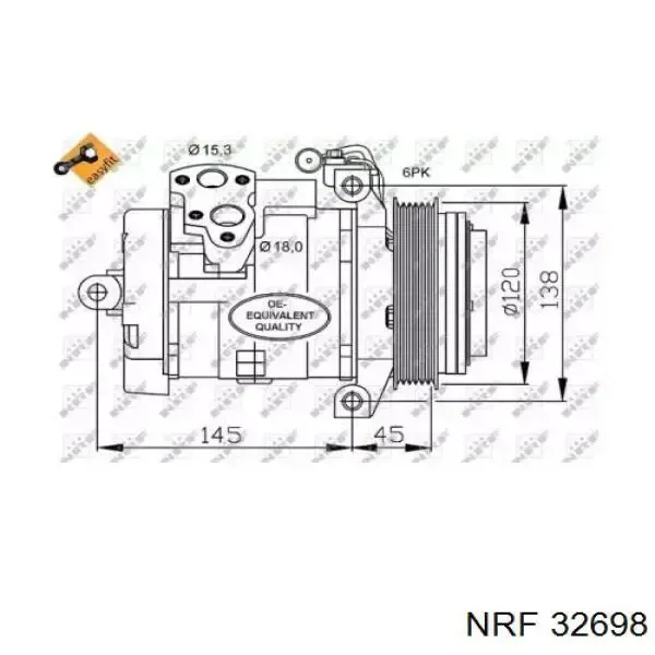 Компресор кондиціонера 32698 NRF