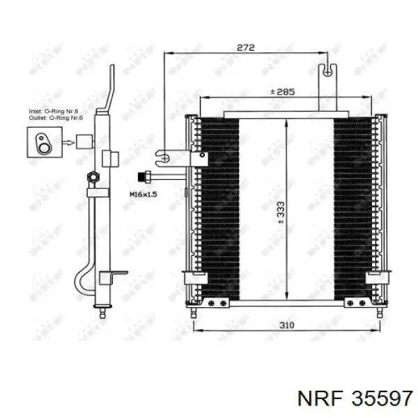 Радіатор кондиціонера 35597 NRF