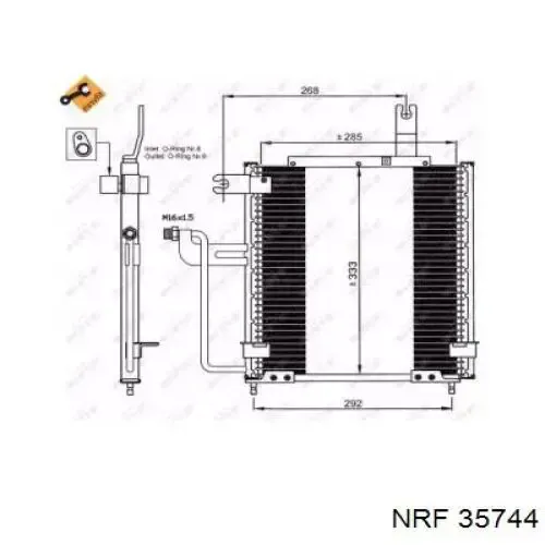 Радіатор кондиціонера 35744 NRF