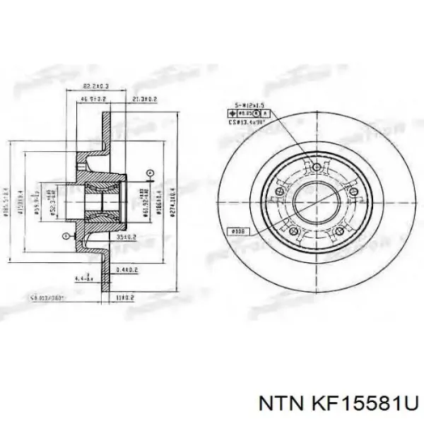Гальмівні диски KF15581U NTN