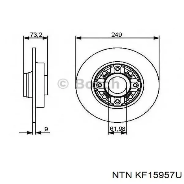 Гальмівні диски KF15957U NTN