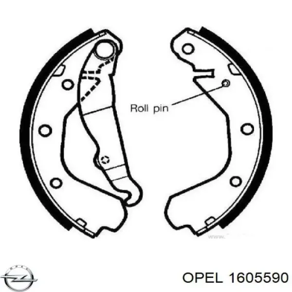 Колодки гальмові задні, барабанні 1605590 Opel