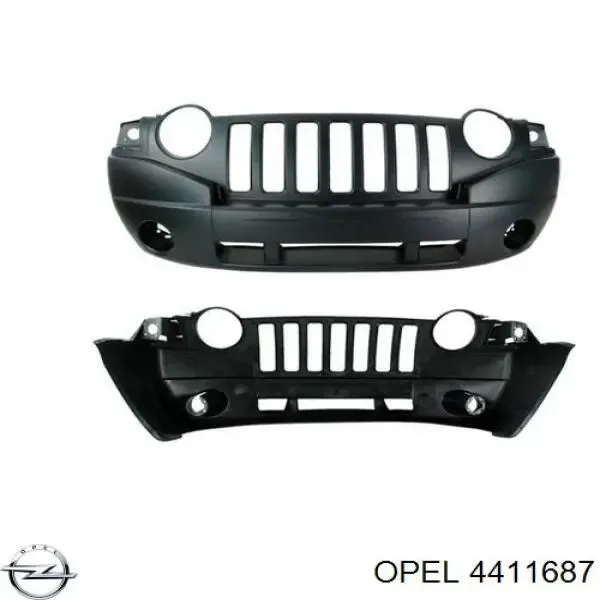 Передній бампер 4411687 Opel
