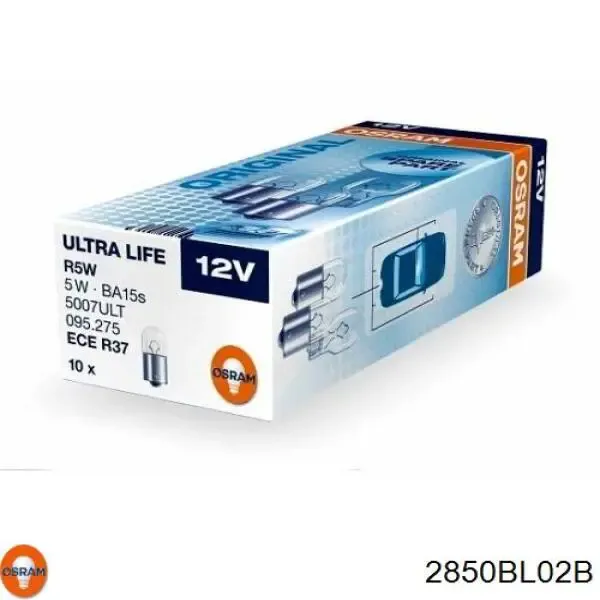 Лампочка плафону освітлення салону/кабіни 2850BL02B Osram