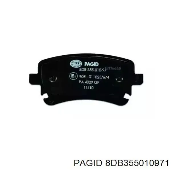 Задні гальмівні колодки 8DB355010971 HELLA-PAGID