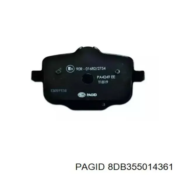 Задні гальмівні колодки 8DB355014361 HELLA-PAGID
