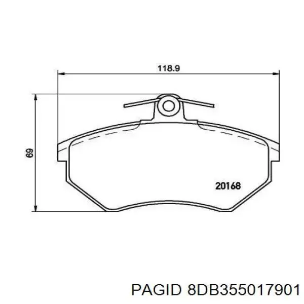 Передні тормозні колодки 8DB355017901 HELLA-PAGID