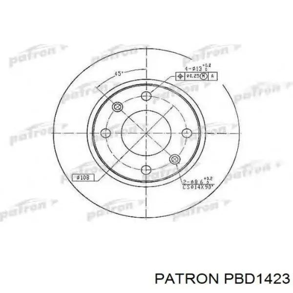 Гальмівні диски передні PBD1423 Patron