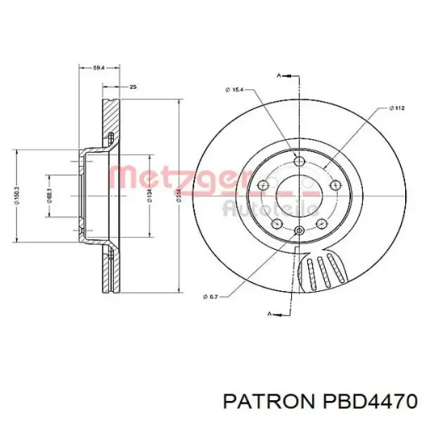 Гальмівні диски передні PBD4470 Patron