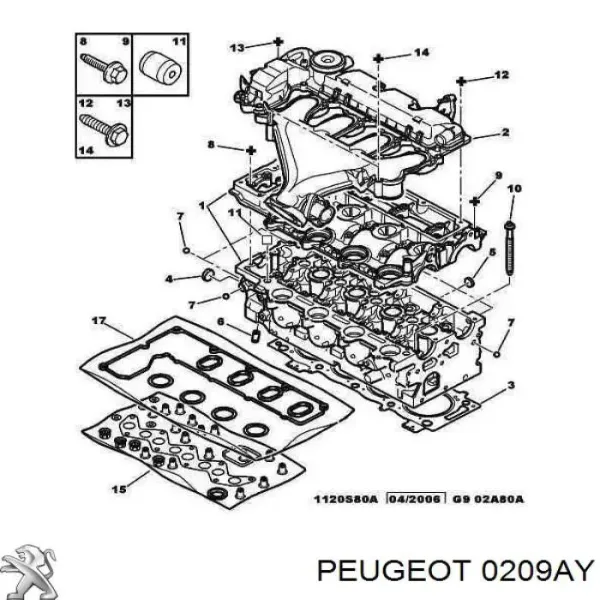 Прокладка ГБЦ 0209AY Peugeot/Citroen