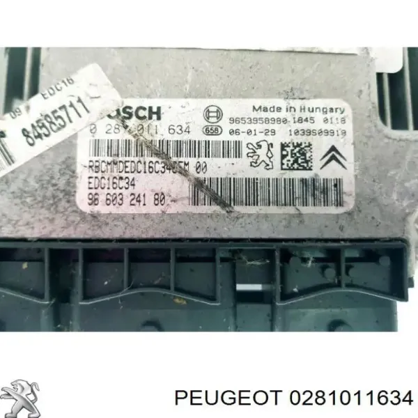 Електронний блок керування двигуном 0281011634 Peugeot/Citroen
