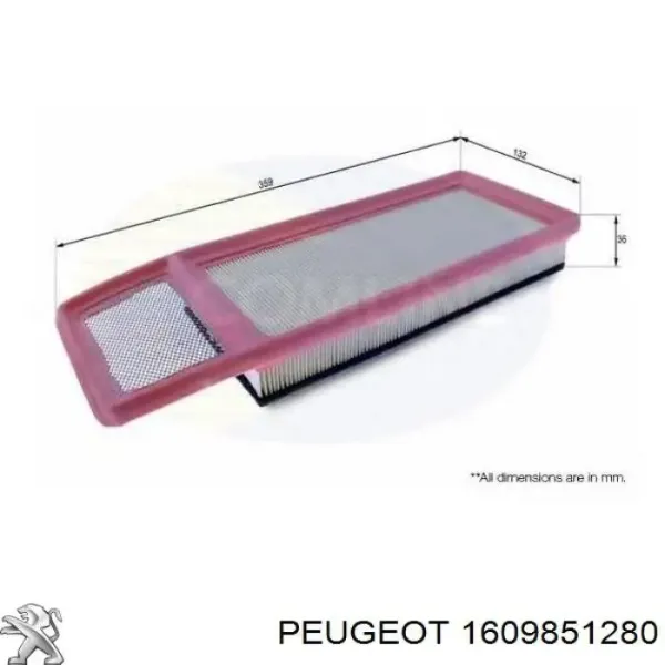 Повітряний фільтр 1609851280 Peugeot/Citroen