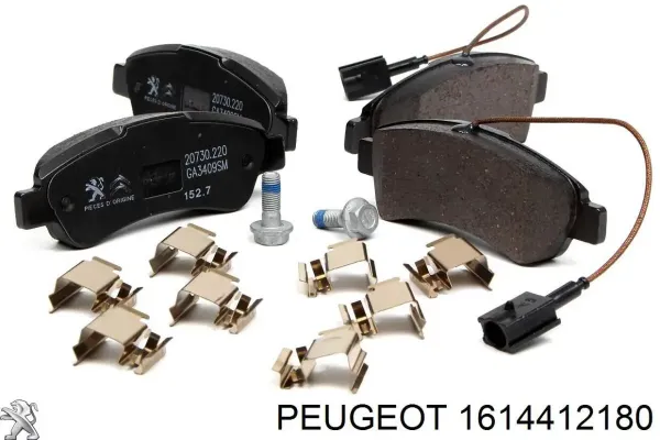 Задні гальмівні колодки 1614412180 Peugeot/Citroen