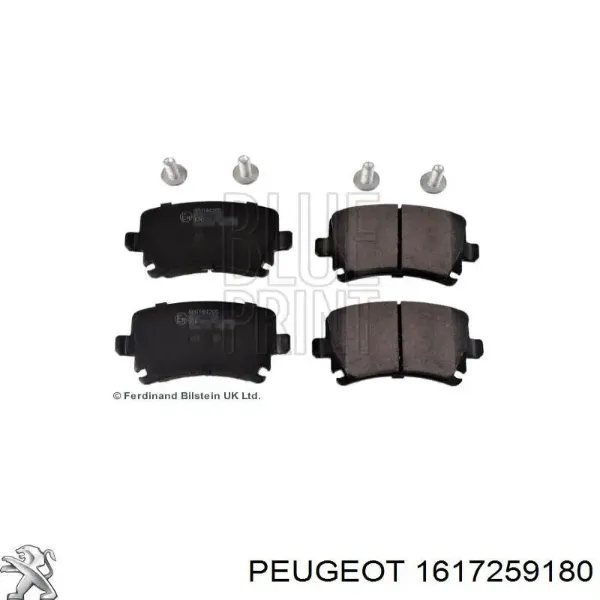 Задні гальмівні колодки 1617259180 Peugeot/Citroen