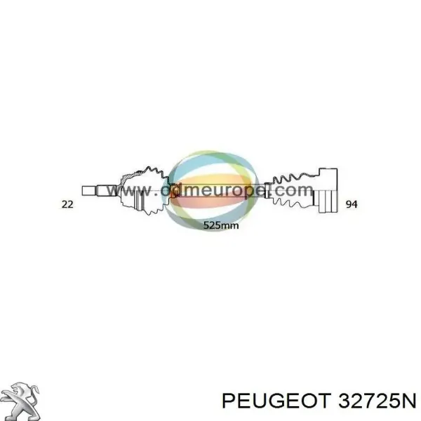 Ліва піввісь 32725N Peugeot/Citroen