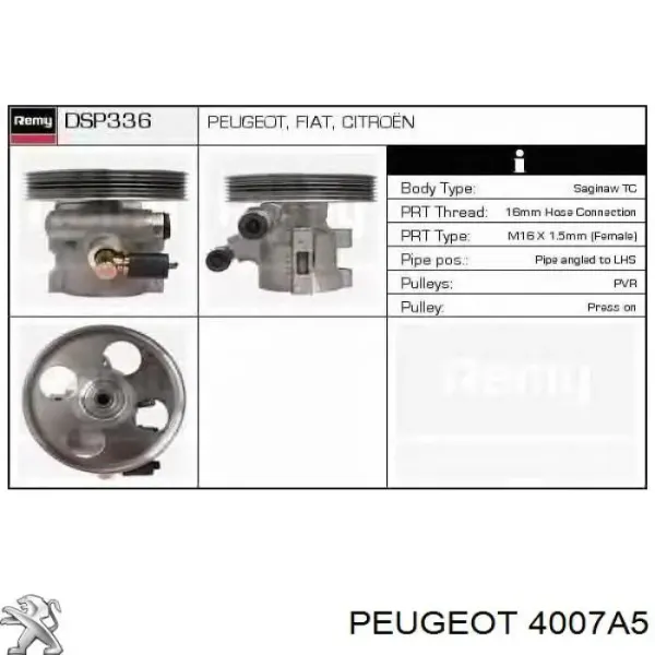 Насос ГУР 4007A5 Peugeot/Citroen