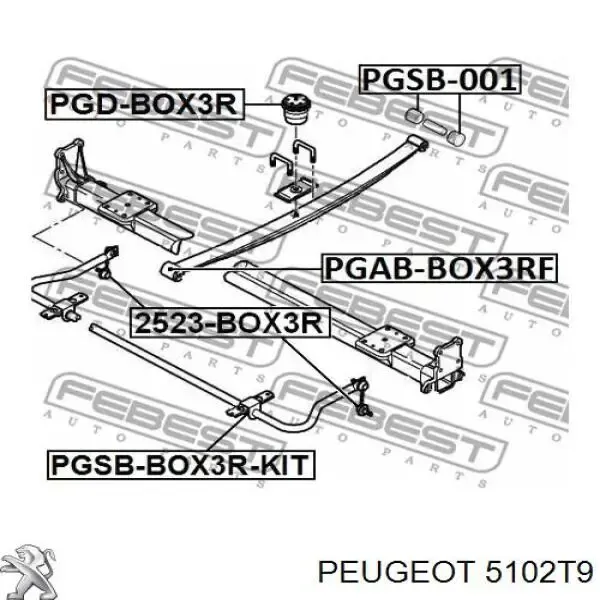 Ресори задні 5102T9 Peugeot/Citroen
