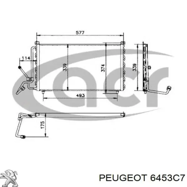 Радіатор кондиціонера 6453C7 Peugeot/Citroen