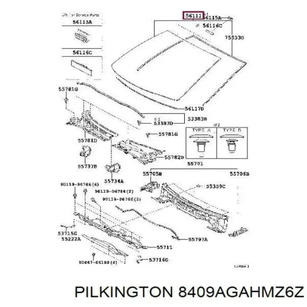 Лобове скло 8409AGAHMZ6Z Pilkington