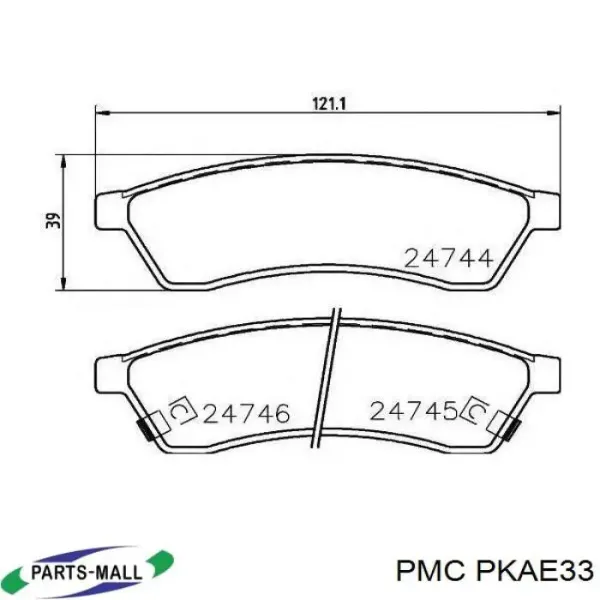 Задні гальмівні колодки PKAE33 Parts-Mall