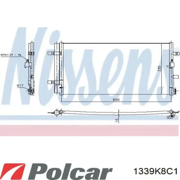 Радіатор кондиціонера 1339K8C1 Polcar