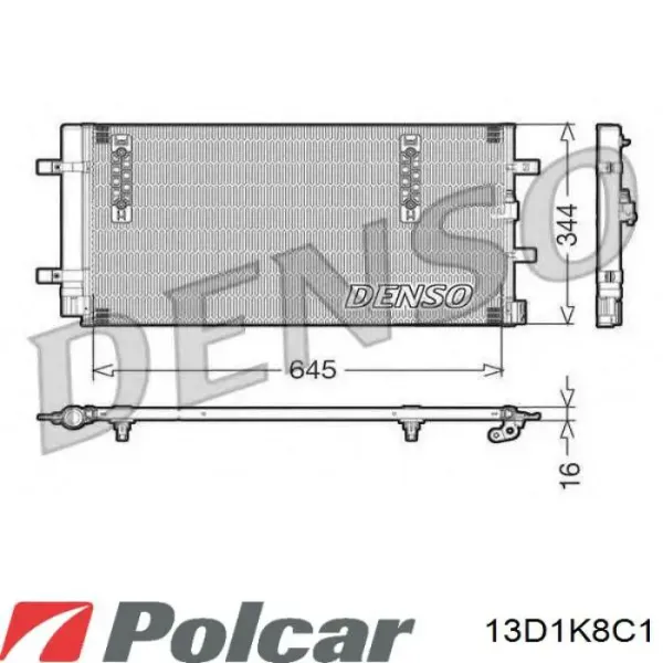 Радіатор кондиціонера 13D1K8C1 Polcar