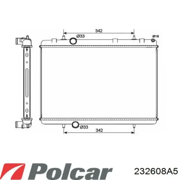 Радіатор 232608A5 Polcar