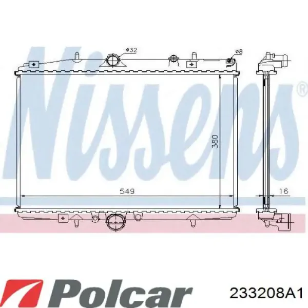 Радіатор 233208A1 Polcar
