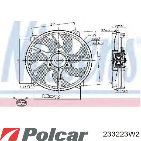Вентилятор охолодження радіатора 233223W2 Polcar