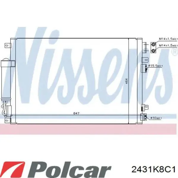 Радіатор кондиціонера 2431K8C1 Polcar