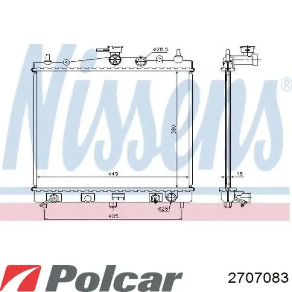 Радіатор 2707083 Polcar