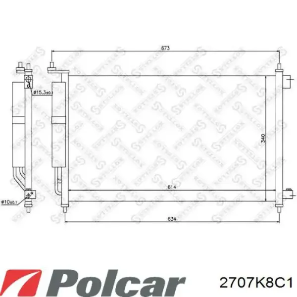 Радіатор кондиціонера 2707K8C1 Polcar