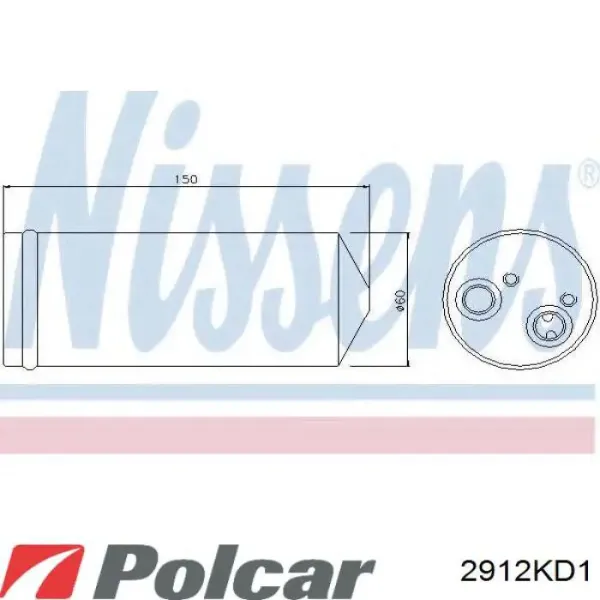 Ресивер-осушувач кондиціонера 2912KD1 Polcar