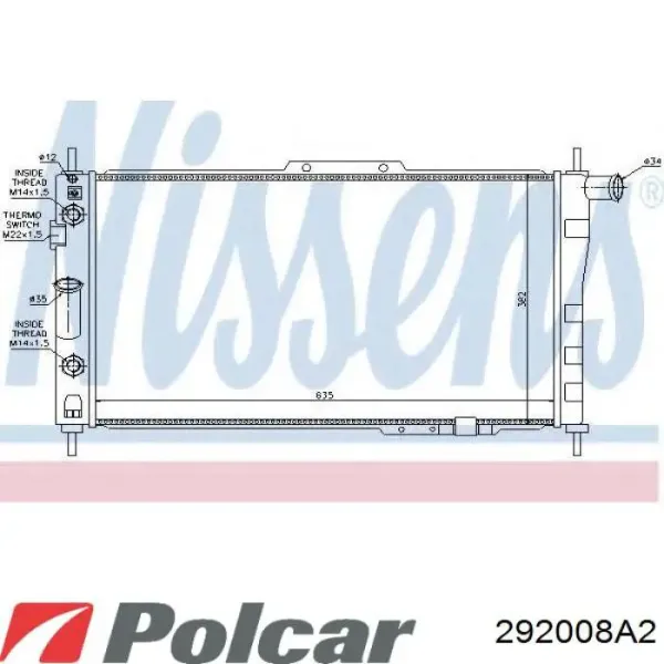 Радіатор 292008A2 Polcar